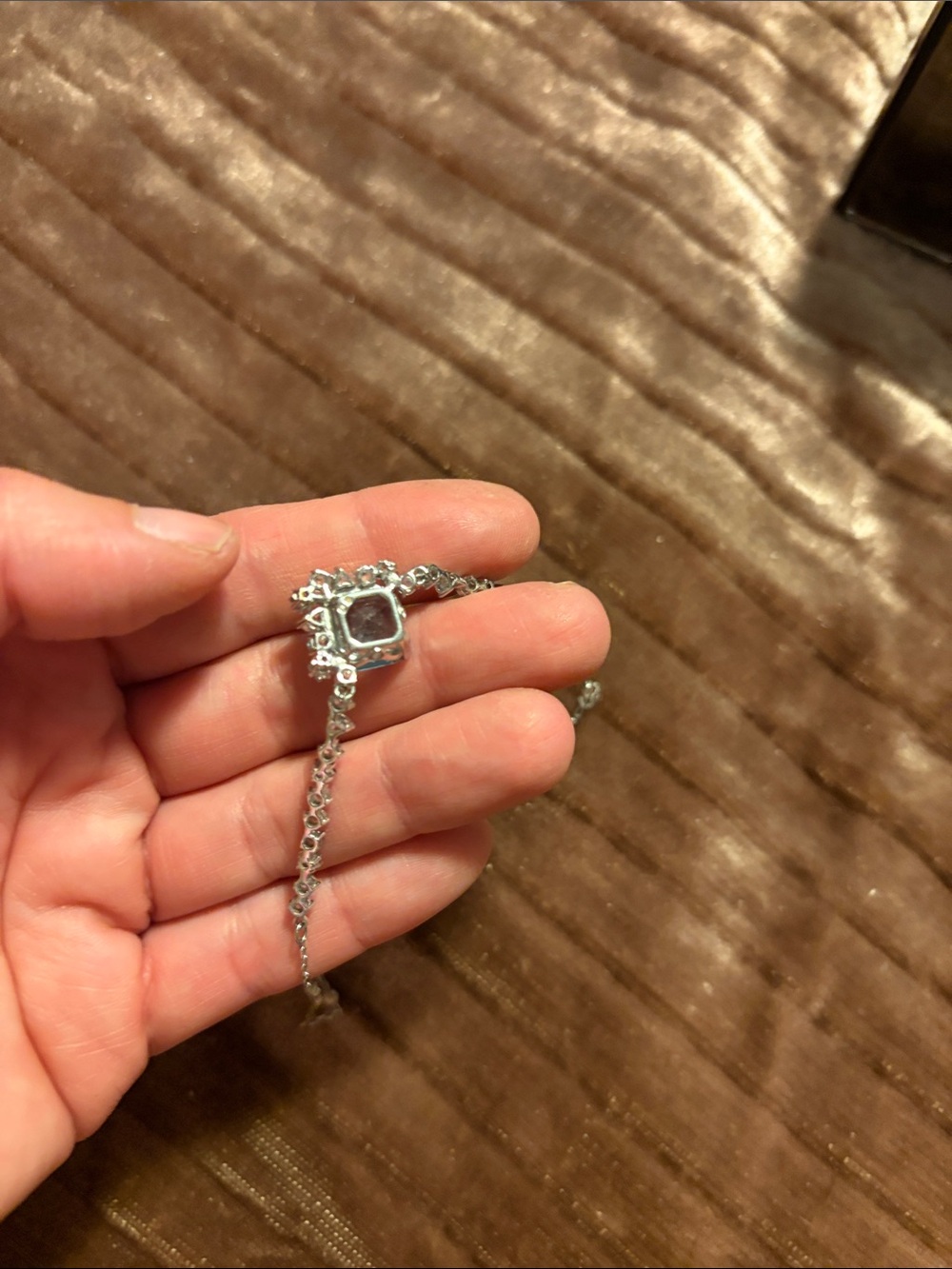 Swarovski Silver Necklace with Light Blue Crystal Pendant - Picture 4 of 4